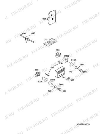 Взрыв-схема плиты (духовки) Electrolux EOB65140X - Схема узла Functional parts